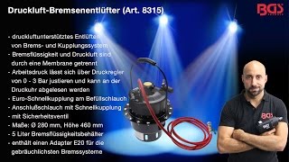 Tutorial Druckluft Bremsenentlüfter Art 83158403 18066 [upl. by Alyahsat]