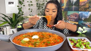 Tteokbokki Mukbang  SPICY KOREAN RICE CAKES  Mandela effect [upl. by Asilaj96]