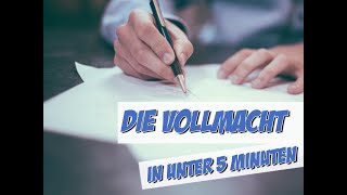 Die Vollmacht in unter 5 Minuten  Rechtskunde  Pflege Kanal [upl. by Ehrman813]