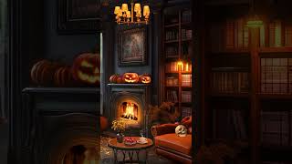 Halloween Ambience Fireplace 🔥 With Halloween Jazz Music 🎃 Halloween Background Music 2024 [upl. by Yemiaj27]