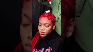 The foam is my favorite part of the stitch braiding process redhair lacewig braids wigstyle fyp [upl. by Dej]