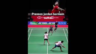 PRAVEEN JORDAN MODE SANTAI NYAbadmintonshortsjanganlupasubscribesharelike [upl. by Anul]