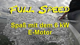 Full Speed Kurvenspaß mit 6 kW EMotor und Schlauchboot [upl. by Ahsiuqram]