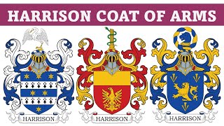 Harrison Coat of Arms amp Family Crest  Symbols Bearers History [upl. by Tterej]