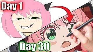 I Learn to Draw Anime for 30 Days no experience [upl. by Odlanar]