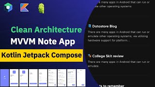 Create Clean Architecture Note App MVVM  CRUD  Jetpack Compose  Android Studio Tutorial [upl. by Claudette]