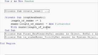 VBnet Game of Snake part 2 [upl. by Bobina405]