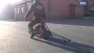 Mini Drag Bike Test With Honda GX160 [upl. by Ahsemo]