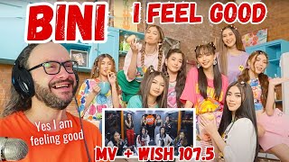 BINI  I FEEL GOOD Official Music Video  Wish 1075 Bus reaction [upl. by Anigriv]