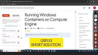 Running Windows Containers on Compute Engine gsp123 short solution  gcp arcade googlecloud [upl. by Euqirat]