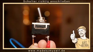 Schalter anschließen Kippschalter für Retro Lampe richtig schalten mit Kabelschuhen [upl. by Esme621]