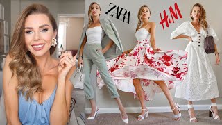 NEW IN ZARA HampM TOPSHOP  Haul amp Try On  Everyday highstreet fashion [upl. by Santana]