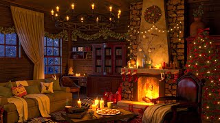 Instrumental Christmas Music with Cracking Fireplace  Cozy Christmas Ambience [upl. by Sydel577]