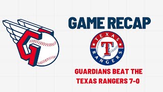 GUARDIANS TWO SHUTOUTS IN A ROW  CLEVELAND GUARDIANS WIN 70 OVER TEXAS RANGERS [upl. by Ennyleuqcaj]