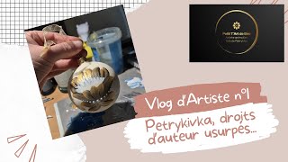 Vlog dartiste n°1 Peinture Petrykivka droits dauteur usurpés grisaille moments cosy [upl. by Lednam]