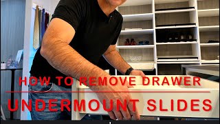 How to Remove a Drawer with Bottom Slides Undermount Drawer Guides or Hidden Drawer guides [upl. by Swift257]