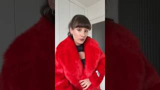 Unboxing manteau en fausse fourrure rouge ❤️ unboxing manteau vinted secondemain [upl. by Elime]