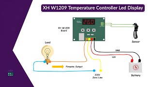 XH W1209 DIY Digital Temperature Thermostat Controller Module Display Sensor boardwiring diy [upl. by Ronnica167]