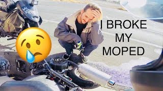 I BROKE MY MOPED  GY6 AND MY CHEVY C10 [upl. by Rew]