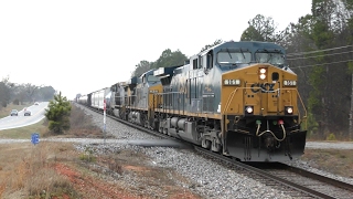 4S Chasing CSX Train for 50 Miles from Auburn GA to Carlton GA 02182017 ©mbmars01 [upl. by Ocram]