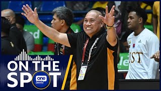 Coach Pido Jarencio on UST’s final fourclinching victory vs AdU  OSOnTheSpot [upl. by Labaw]