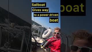 Sailboat gives way sailinglife rules of the road boatlife Sailing tips [upl. by Aniuqahs363]