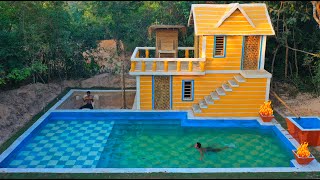 Full Video  120 Days Building Underground twostory House with Gym room amp Swimming Pool [upl. by Elleirua]