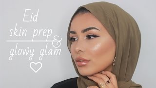 Eid Skin Prep amp Natural Glowy Glam Makeup Look ad [upl. by Markman268]