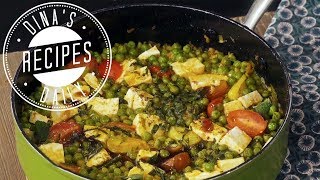 Dina’s Daily Recipes  Σαγανάκι αρακά με ντοματίνια μανούρι και δυόσμο [upl. by Erdnaet]