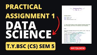 TYBsc sem 5 Data Science 1st Practical Assignment Code with Solutions tybsc practical programs [upl. by Nreval926]