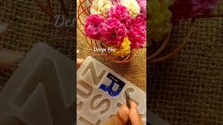 Resin letter keytag resin shortvideo resinartist [upl. by Retloc197]