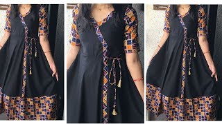 DIY Kurti Cutting and Stitching  Trendy side Dori kurti cutting and stitching [upl. by Inat84]