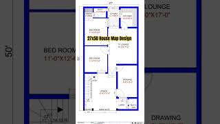 27x50 House Map Design 5 Marla Map Design foryou interiordesign ytshorts [upl. by Talbert]