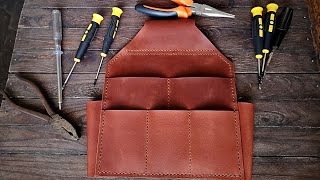 Diy leather tool pouch Leather craft and pdf pattern [upl. by Latrice]