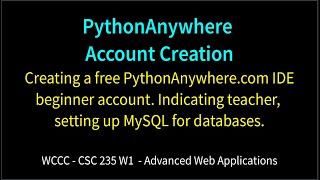 PythonAnywhere Account Creation [upl. by Shirlene711]