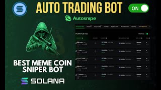 How To Trade Meme Coins On Solana With The Autosnipe AI Sniper Bots  Quick Tutorial For Beginners [upl. by Brill]