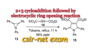 Aziridine ring opening and 23 cycloaddition reaction [upl. by Ahsar]