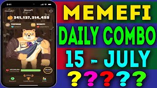 Memefi Daily Combo 15 July 2024  today memefi 4000000 coins  memefi secret combo memefi [upl. by Ettenor]