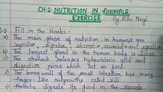 NCERT Class7 Science Ch2 Nutrition In Animals Exercise with solution [upl. by Eldrida]