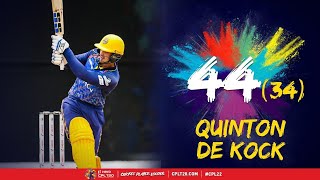 Quinton de Kocks Top Fours vs Trinbago Knight Riders  CPL 2022 [upl. by Aimil]