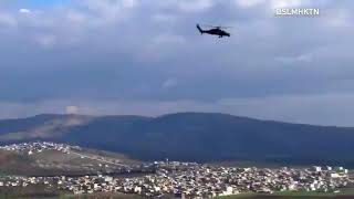 Turkish made attack helicopter firing at terrorists in Syria [upl. by Caprice]