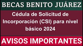 🎯AVISO URGENTE 📆¿FECHAS 📆Cédula de Solicitud de Incorporación en Línea ¡Beca Benito Juárez [upl. by Enirehtahc722]