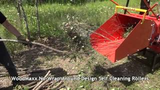 WoodMaxx WM8M Mechanical Auto Feed 8quot PTO Wood Chipper Action Video [upl. by Aicilak]