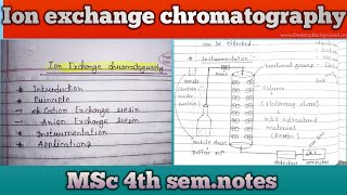 ion exchange chromatography principle  instrumentation  msc 4th sem notes handmade notes [upl. by Lertsek817]