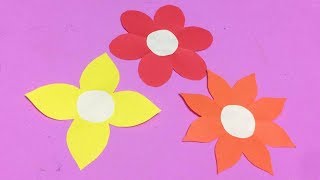 How to Make Easy Flower with Color Paper  DIY Paper Flowers Making [upl. by Dirrej]