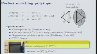 The matching polytope has exponential extension complexity  Thomas Rothvoss [upl. by Aligna]