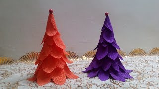 DIY Paper Crafts  Christmas Decoration  How to Make Crepe Paper Christmas Tree  Tutorial [upl. by Niro]