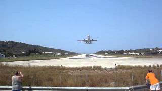 Takeoff at Skiathos airport [upl. by Ardnad]