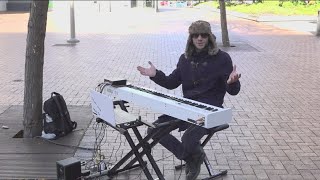 Feel good piano man on the Grove Plaza [upl. by Allecnirp]