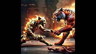 fire tiger vs fire cheetah in kungfu animal kungfuanimal shortsvideo [upl. by Alokin]